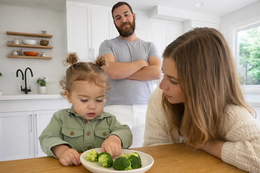 Mijn dochter weigerde categorisch om broccoli te eten, en het antwoord dat ze gaf zorgde ervoor dat mijn man en ik in lachen uitbarstten