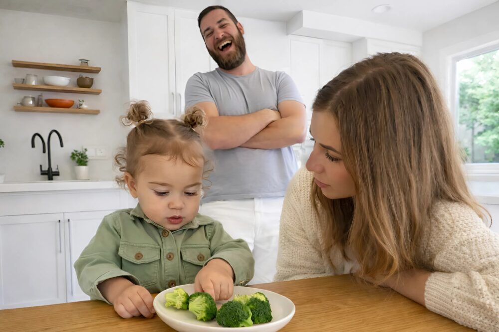 Mijn dochter weigerde categorisch om broccoli te eten, en het antwoord dat ze gaf zorgde ervoor dat mijn man en ik in lachen uitbarstten