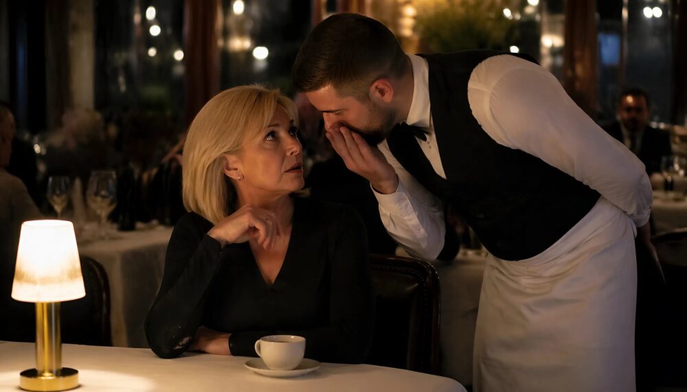 Ik dineerde in een chique restaurant met mijn dochter en mijn schoonzoon: nadat zij vertrokken waren, fluisterde de ober mij iets toe dat mij ter plekke verlamde