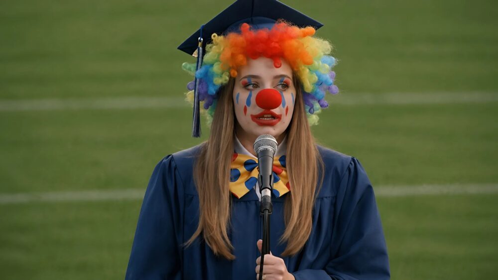 Alle klasgenoten van mijn dochter kwamen naar de diploma-uitreiking verkleed als clowns, en toen ik eindelijk begreep waarom ze zich zo vreemd gedroegen, kon ik mijn tranen niet tegenhouden