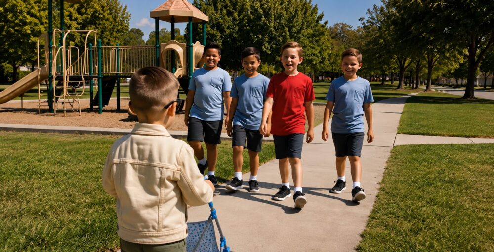 De kinderen maakten mijn 6-jarige zoon belachelijk omdat hij met een poppenwagen rondliep: ik wilde ingrijpen om hem te beschermen, maar zijn antwoord liet iedereen sprakeloos achter