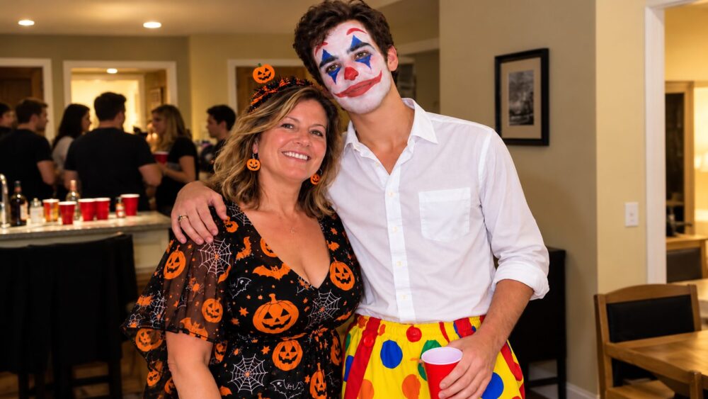 Ik stelde mijn vriend voor aan mijn moeder tijdens een Halloweenfeest… Maar toen hij zijn clownsm make-up verwijderde, zei mijn moeder dat ik het met hem moest uitmaken